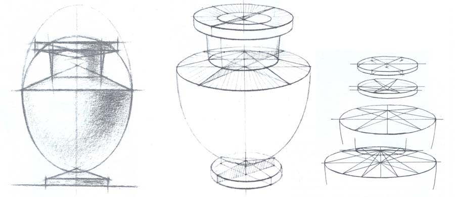 Рисование гипсовой вазы - Мане